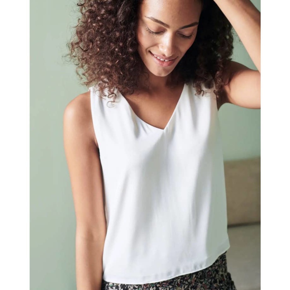 Washable Stretch 100% Silk Tank Small Ivory NWT